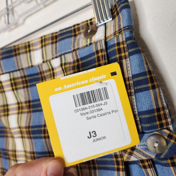 New Dennis Uniform Juniors Girls Classic Kilt Blue Yellow Santa Catalina Plaid - Picture 3 of 7